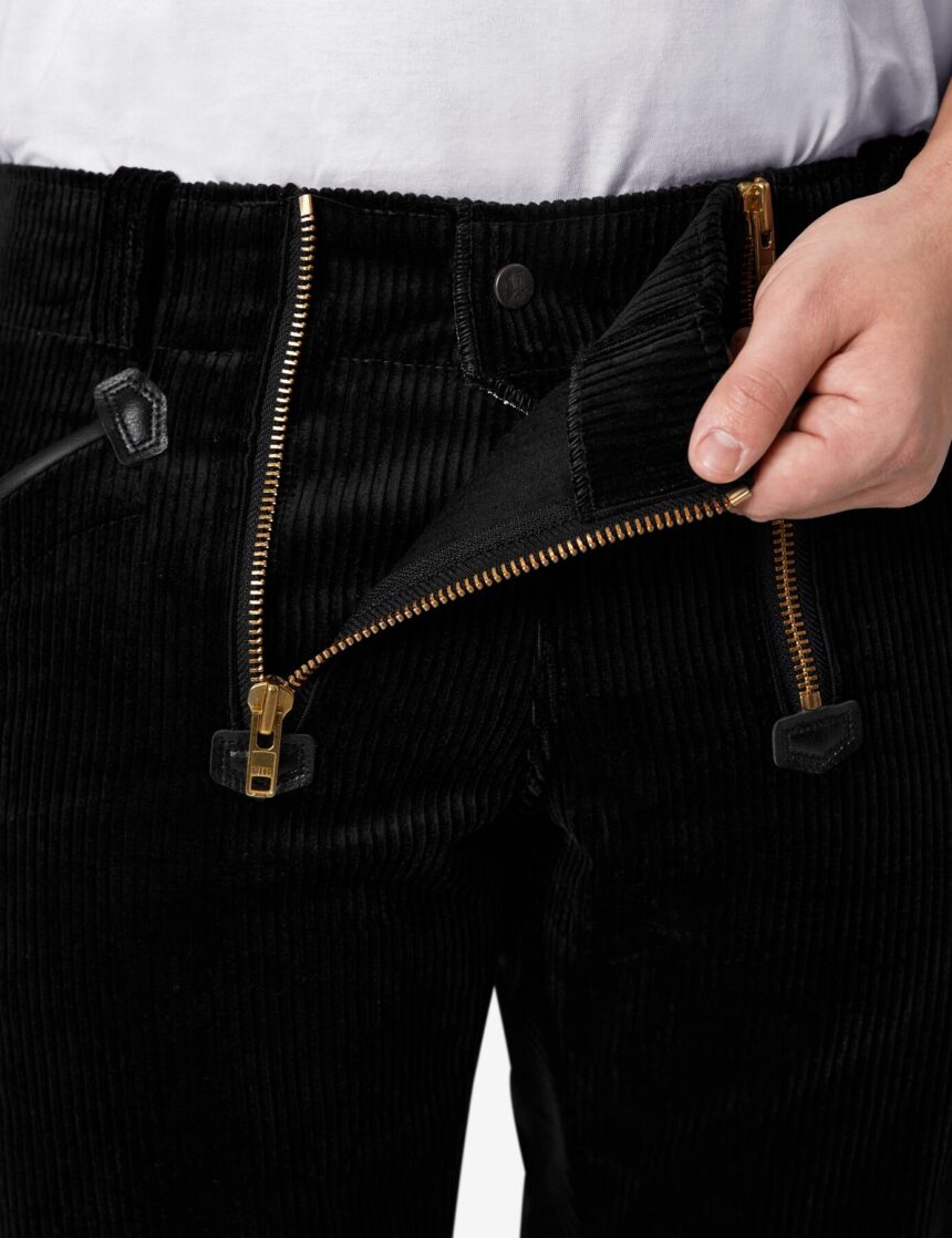 FHB MICHAEL Zunfthose Trenkercord  Dreidraht, schwarz, Gr. 26