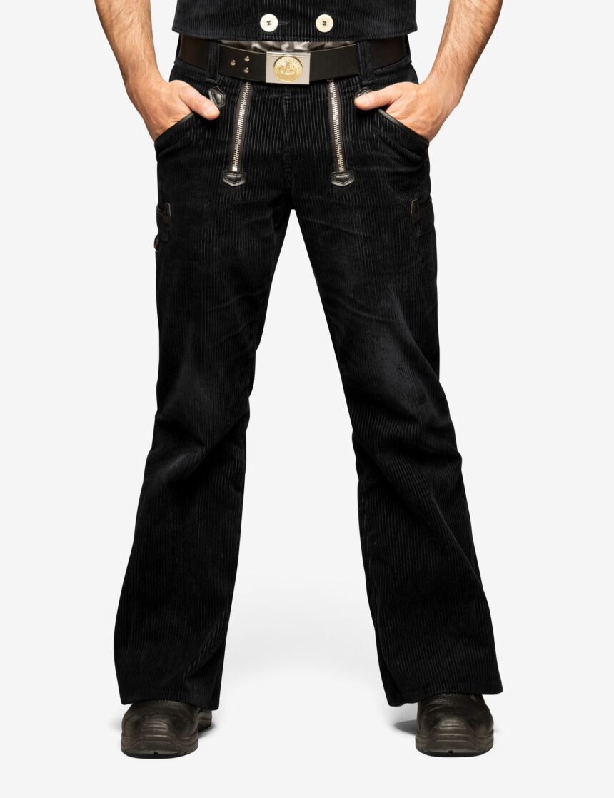 FHB FRIEDRICH Zunfthose Trenkercord, schwarz, Gr. 24