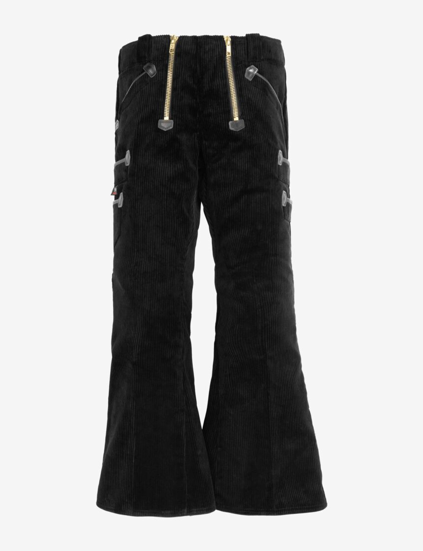 FHB GUSTAV Zunfthose Trenkercord Dreidraht m. Echtleder, schwarz, Gr. 26