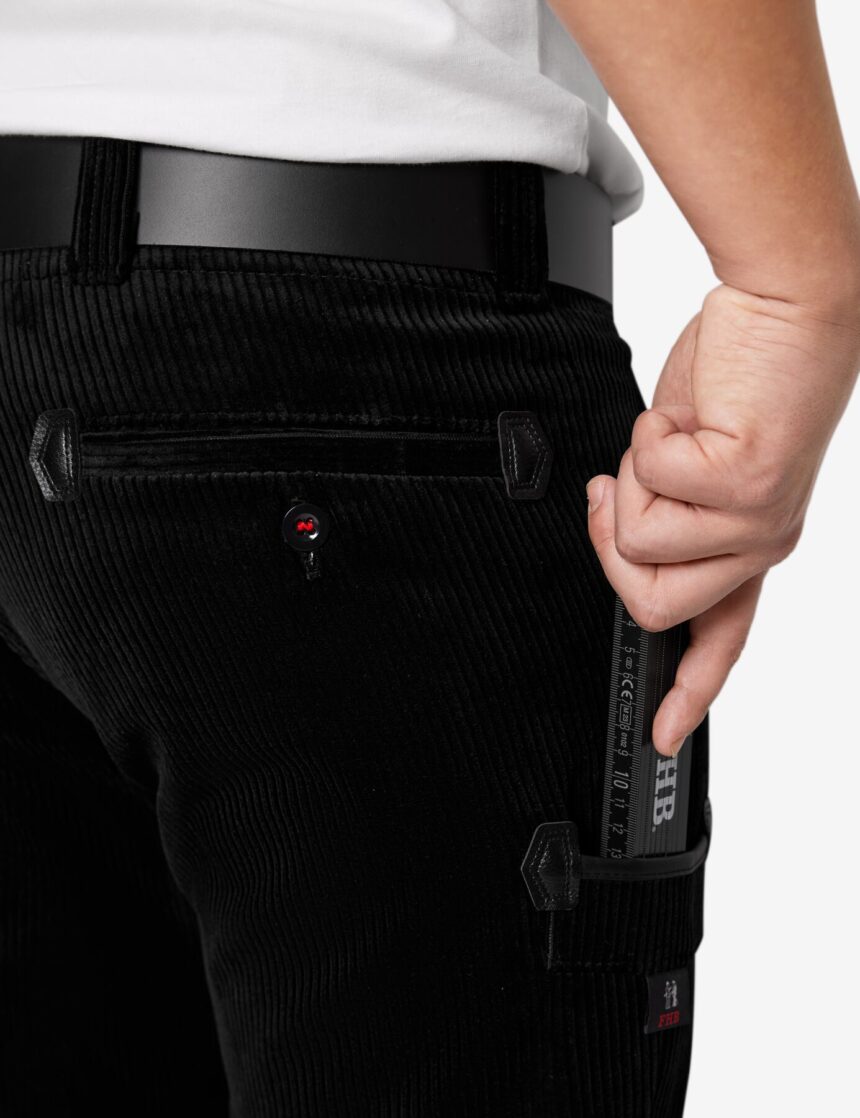 FHB MICHAEL Zunfthose Trenkercord  Dreidraht, schwarz, Gr. 26