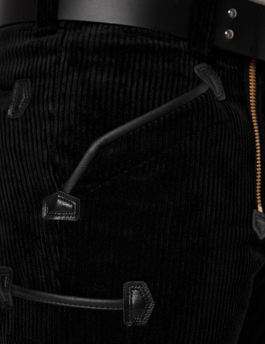 FHB MICHAEL Zunfthose Trenkercord  Dreidraht, schwarz, Gr. 26