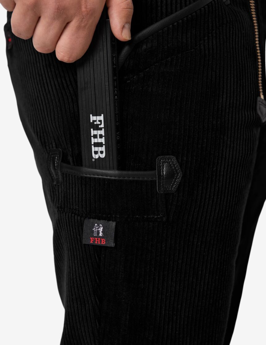 FHB MICHAEL Zunfthose Trenkercord  Dreidraht, schwarz, Gr. 26