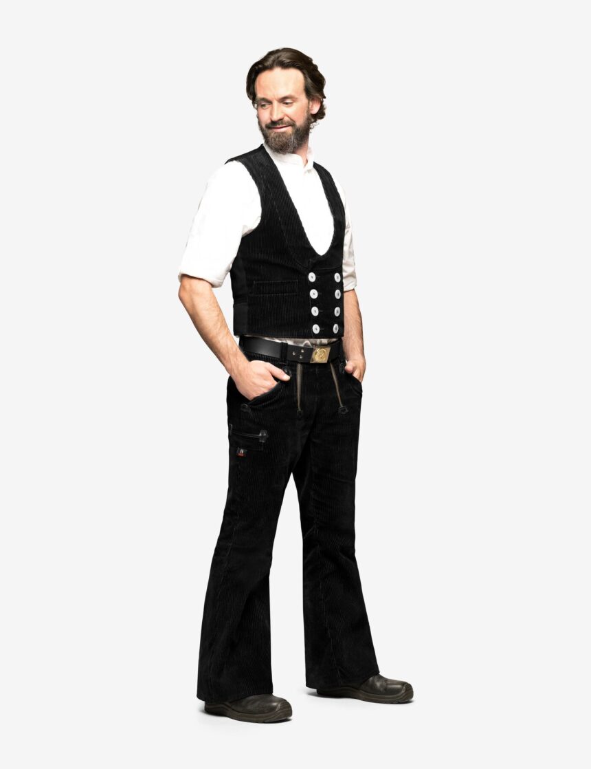 FHB FRIEDRICH Zunfthose Trenkercord, schwarz, Gr. 24